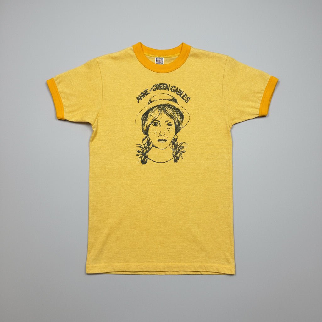 1980s - Anne of Green Gables - Yellow - Ringer T-shirt - Medium - The Circle Collective