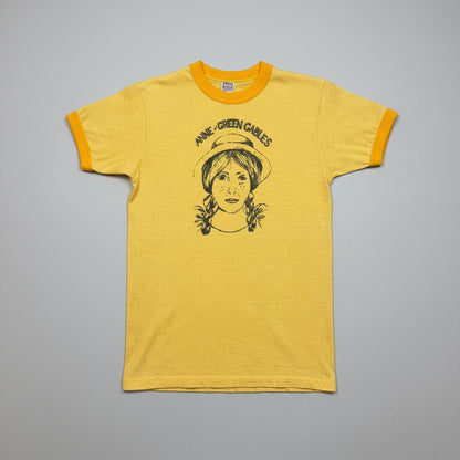 1980s - Anne of Green Gables - Yellow - Ringer T-shirt - Medium - The Circle Collective