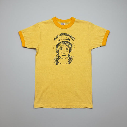 1980s - Anne of Green Gables - Yellow - Ringer T-shirt - Medium - The Circle Collective