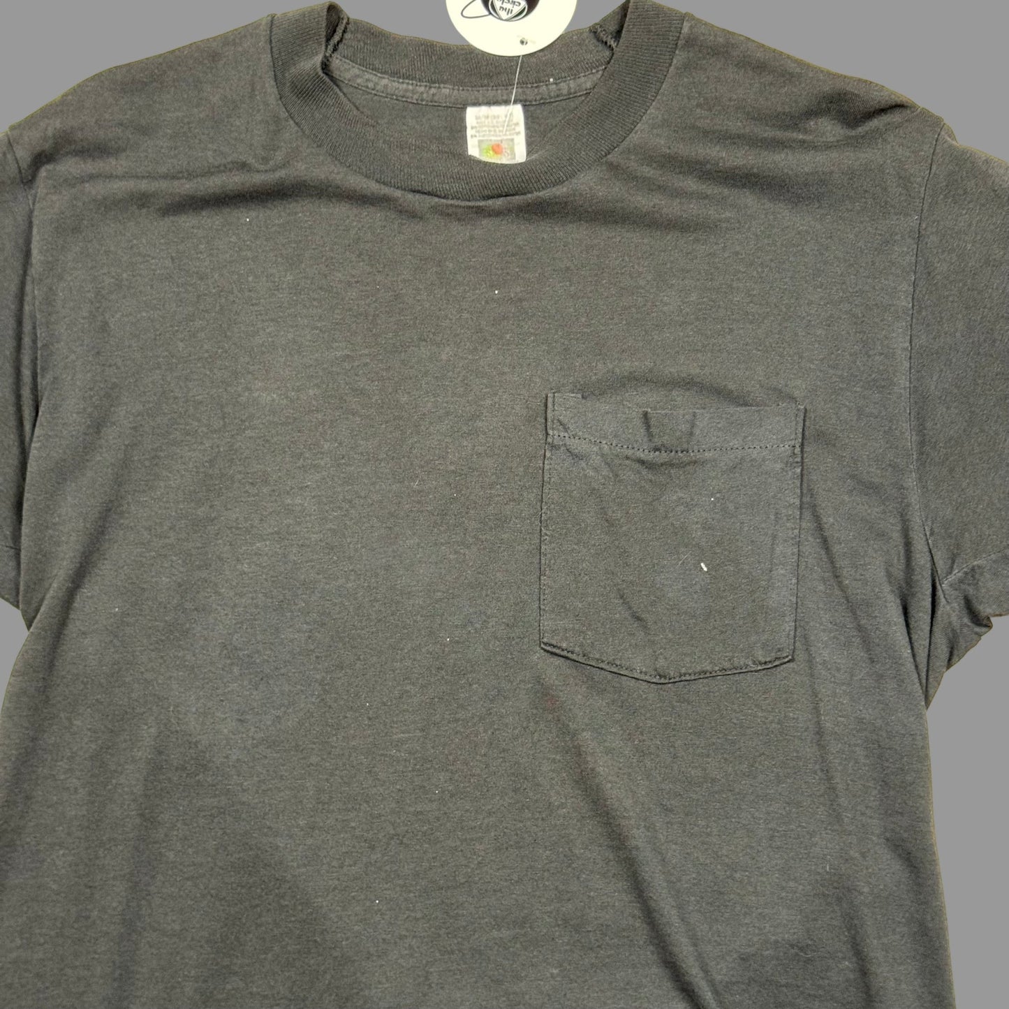 1980s - Fruit of the Loom - Faded Black - T-Shirt - Medium - The Circle Collective