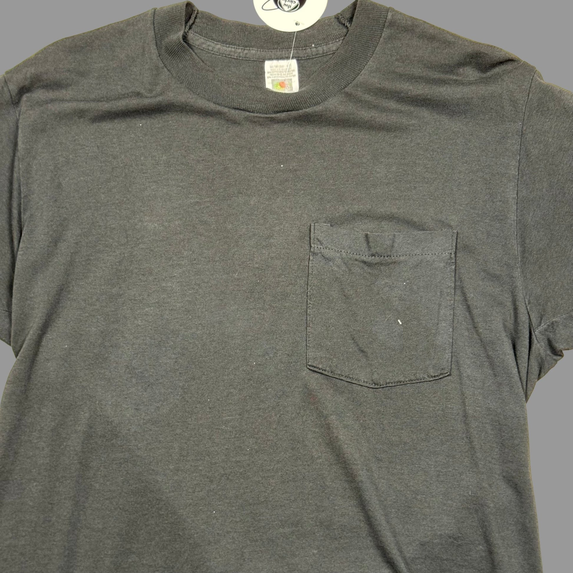 1980s - Fruit of the Loom - Faded Black - T-Shirt - Medium - The Circle Collective