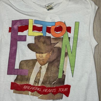 1984 - Elton John "Breaking Hearts Tour" - White - Sleeveless T-shirt - Medium - The Circle Collective