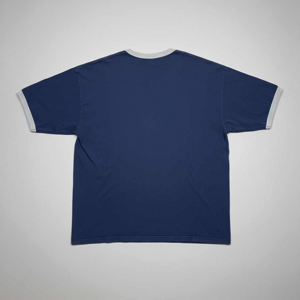 1990s - Adidas - Navy Blue - Ringer T-shirt - XXL - The Circle Collective