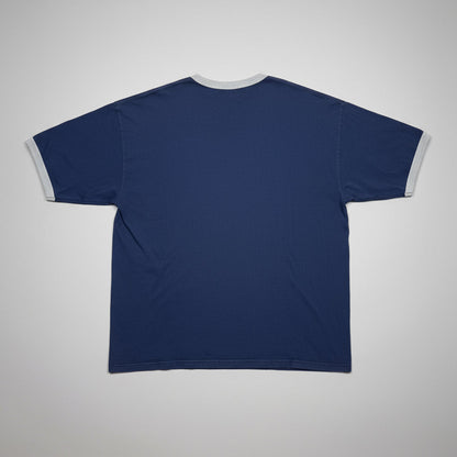 1990s - Adidas - Navy Blue - Ringer T-shirt - XXL - The Circle Collective