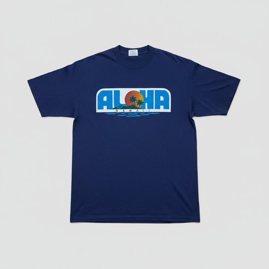 1990s - Aloha Hawaii - Blue - T-shirt - L - The Circle Collective