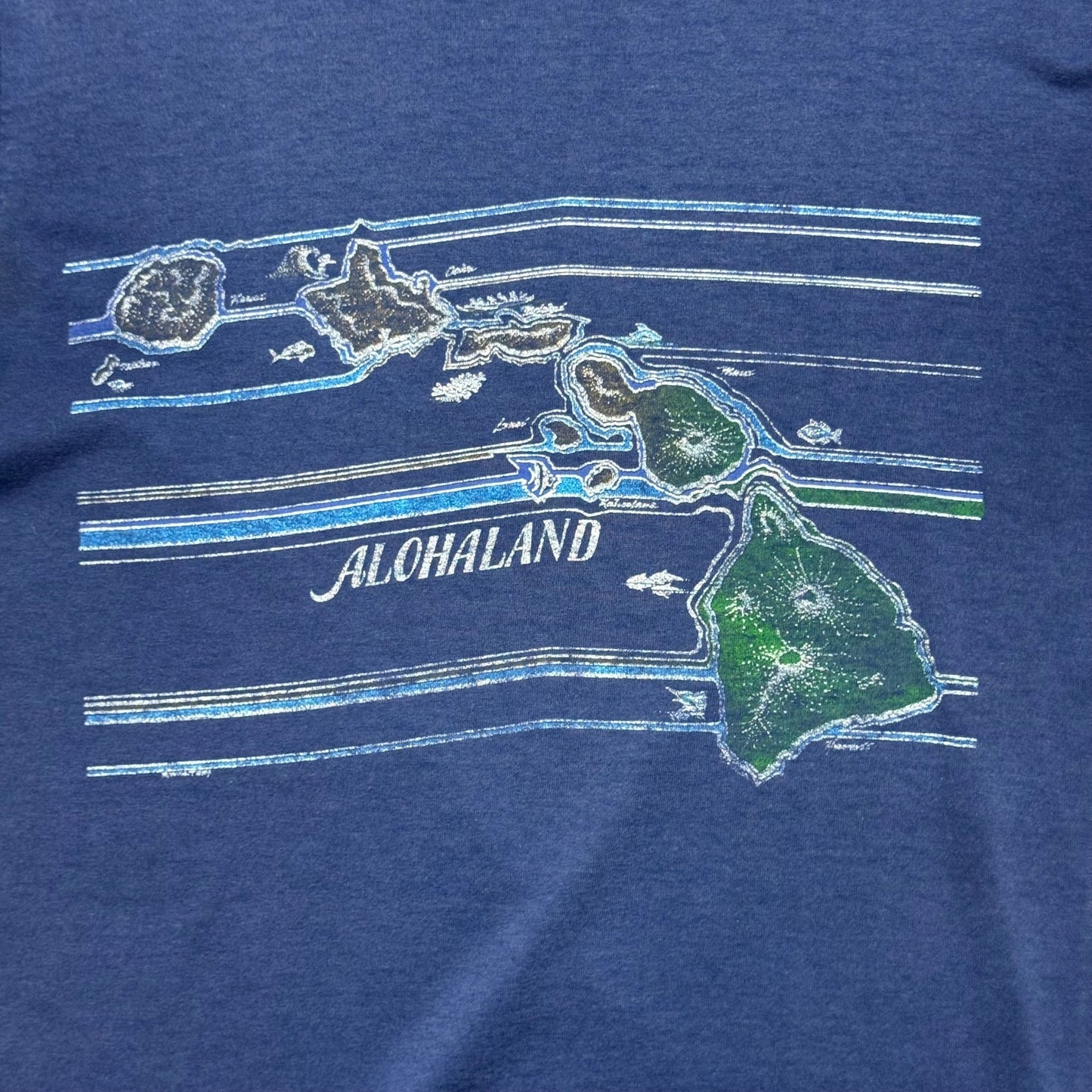 1990s - Alohaland - Blue - T-shirt - Medium - The Circle Collective