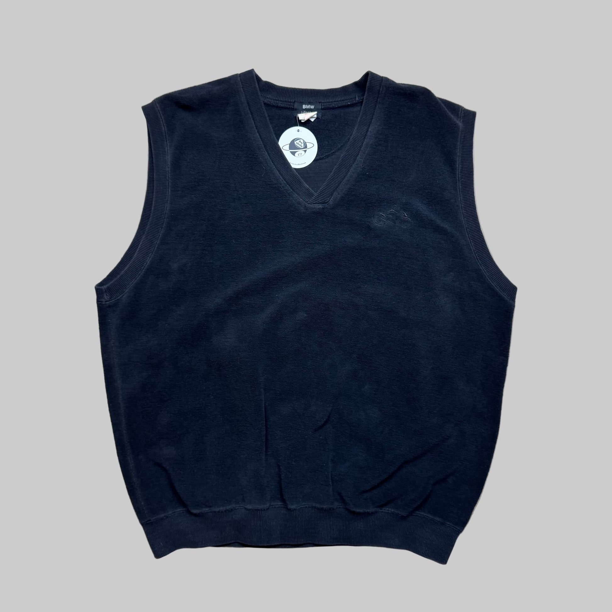 1990s - BMW Lifestyle - Black - Sweater vest - XL - The Circle Collective