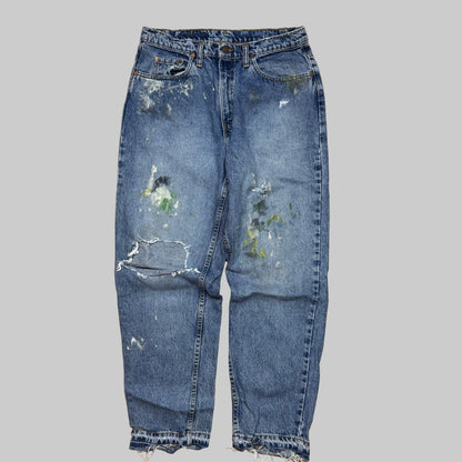1990s - Levi's 535s - Thrashed & Paint Splattered - Jeans - 34/36 - The Circle Collective