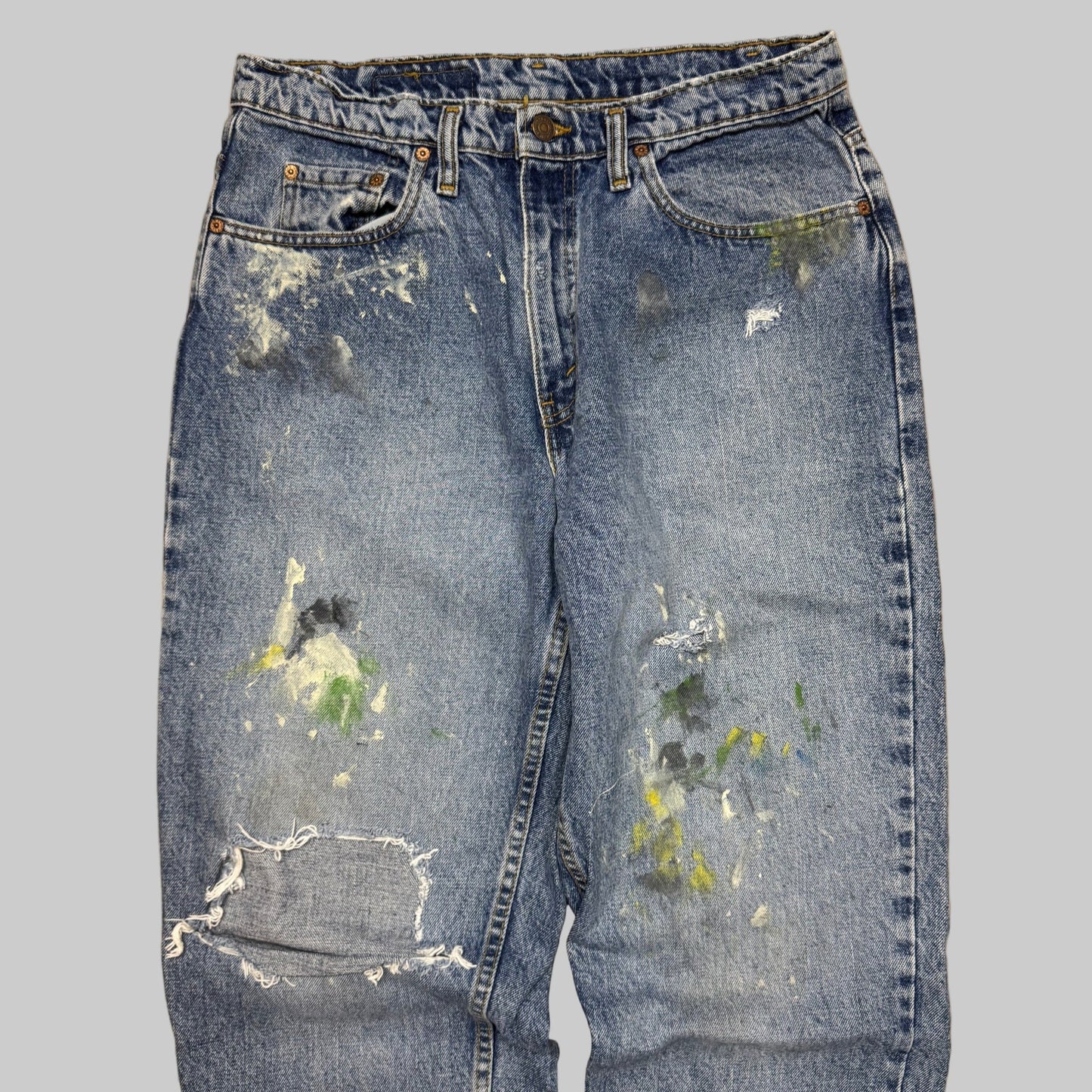 1990s - Levi's 535s - Thrashed & Paint Splattered - Jeans - 34/36 - The Circle Collective