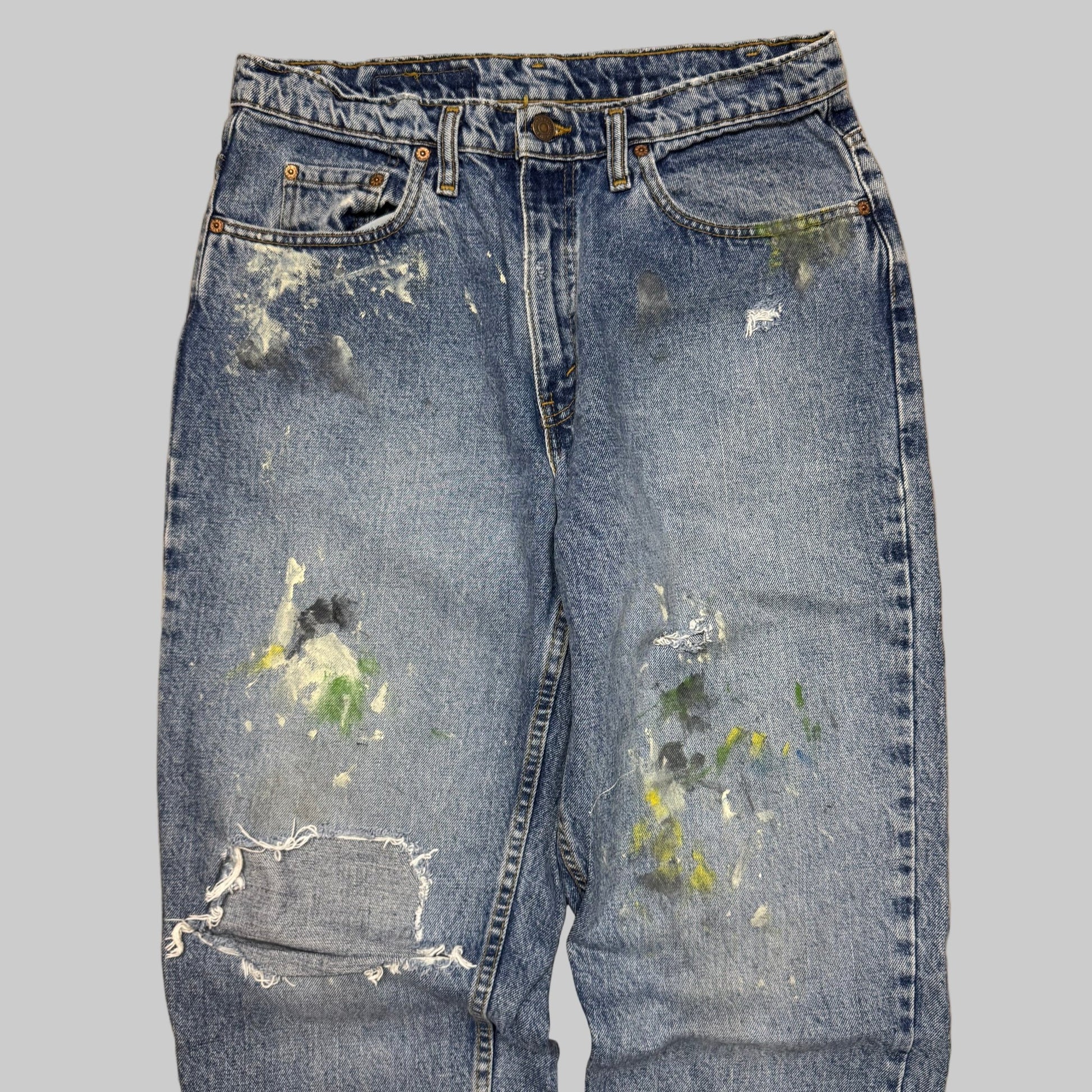 1990s - Levi's 535s - Thrashed & Paint Splattered - Jeans - 34/36 - The Circle Collective