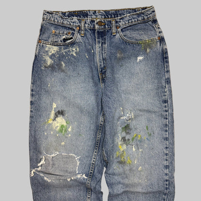 1990s - Levi's 535s - Thrashed & Paint Splattered - Jeans - 34/36 - The Circle Collective
