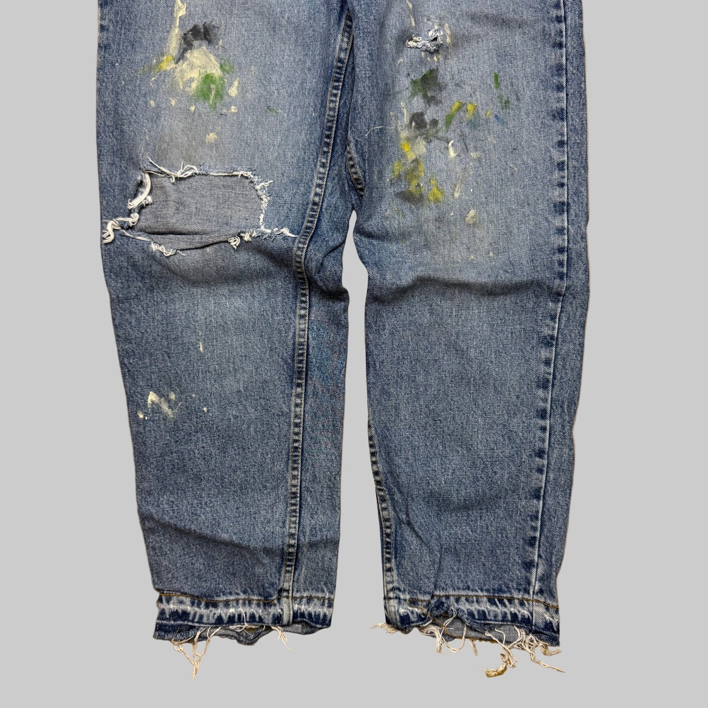 1990s - Levi's 535s - Thrashed & Paint Splattered - Jeans - 34/36 - The Circle Collective