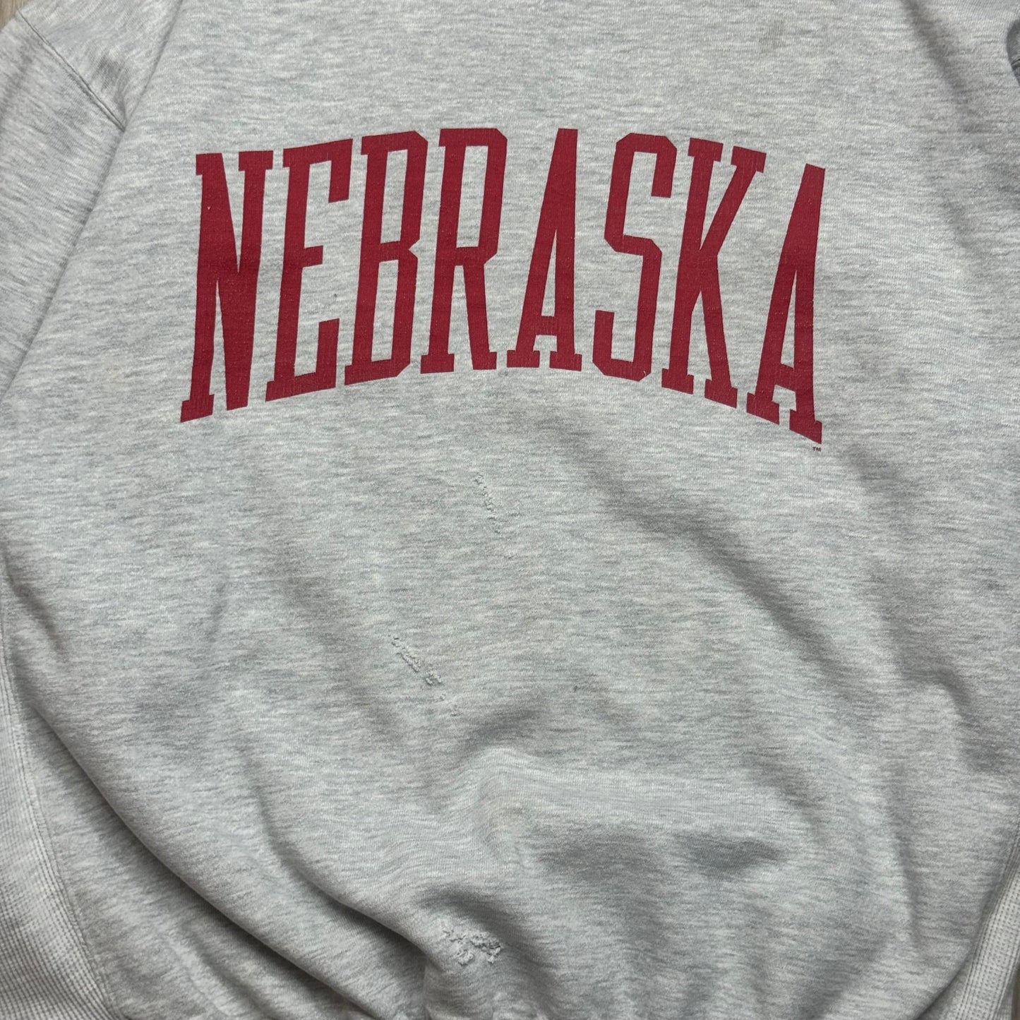 1990s - Nebraska - Grey - Crewneck sweater - Large - The Circle Collective