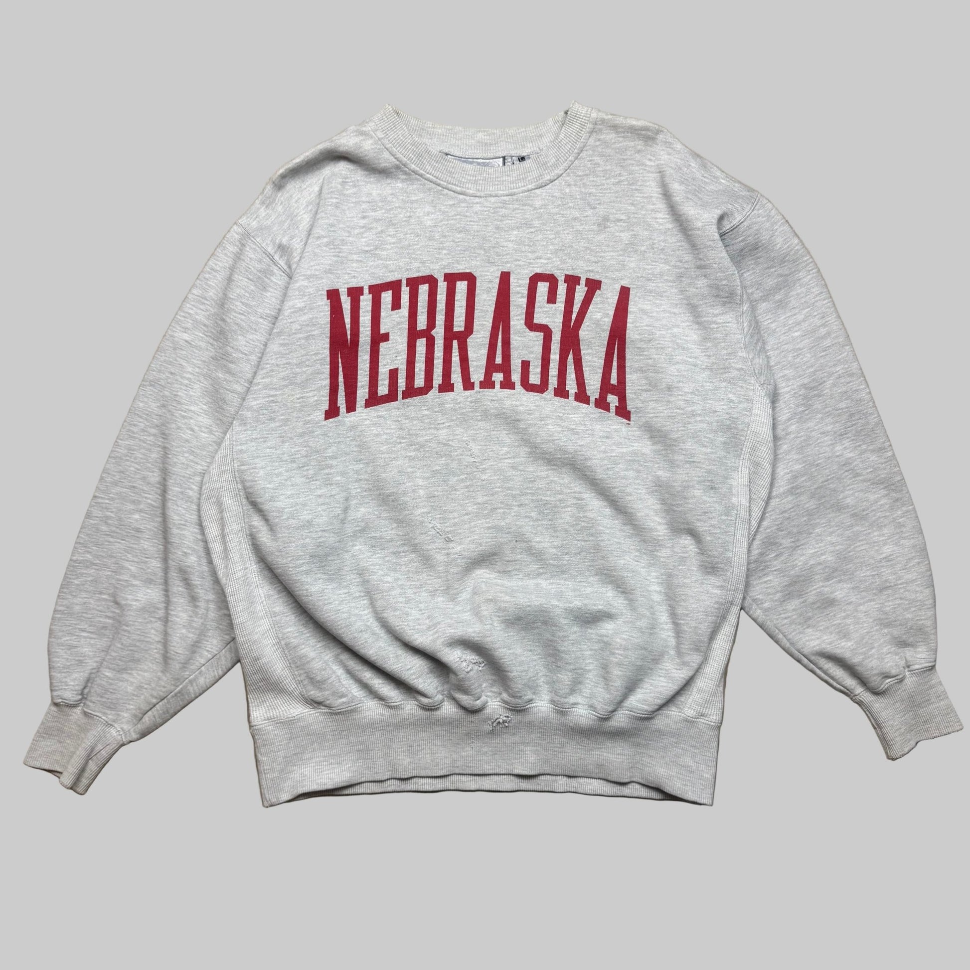 1990s - Nebraska - Grey - Crewneck sweater - Large - The Circle Collective
