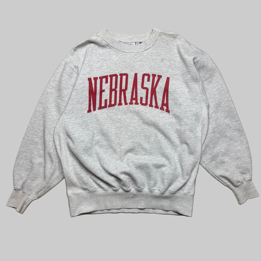 1990s - Nebraska - Grey - Crewneck sweater - Large - The Circle Collective