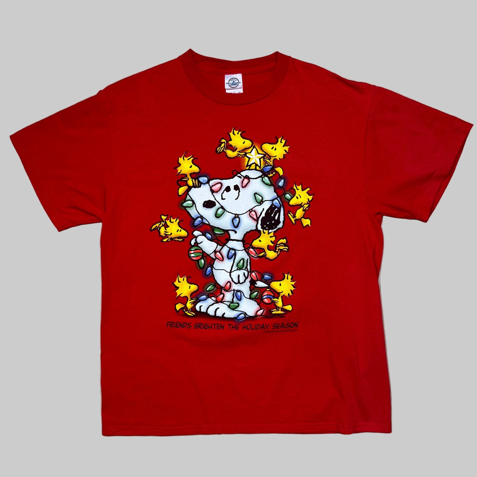 1990s - Peanuts Christmas - Red - T-shirt - Large - The Circle Collective