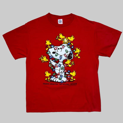 1990s - Peanuts Christmas - Red - T-shirt - Large - The Circle Collective
