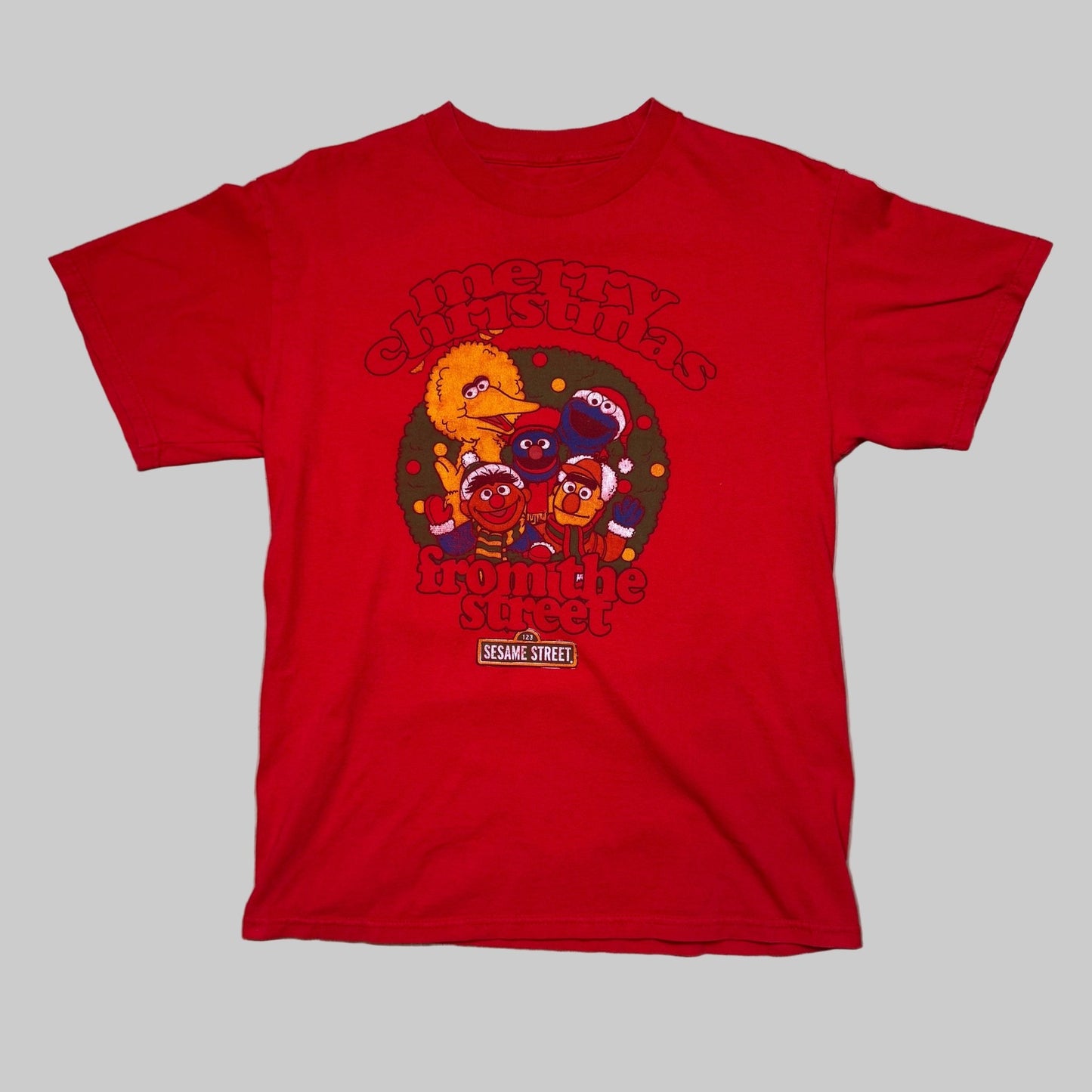 1990s - Sesame Street Christmas - Red - T-shirts - Medium - The Circle Collective