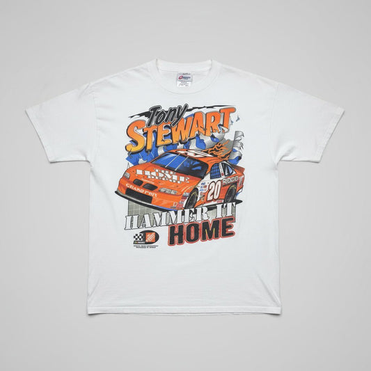 1999 - Tony Stewart "Hammer it Home" - White - T-shirt - XL - The Circle Collective