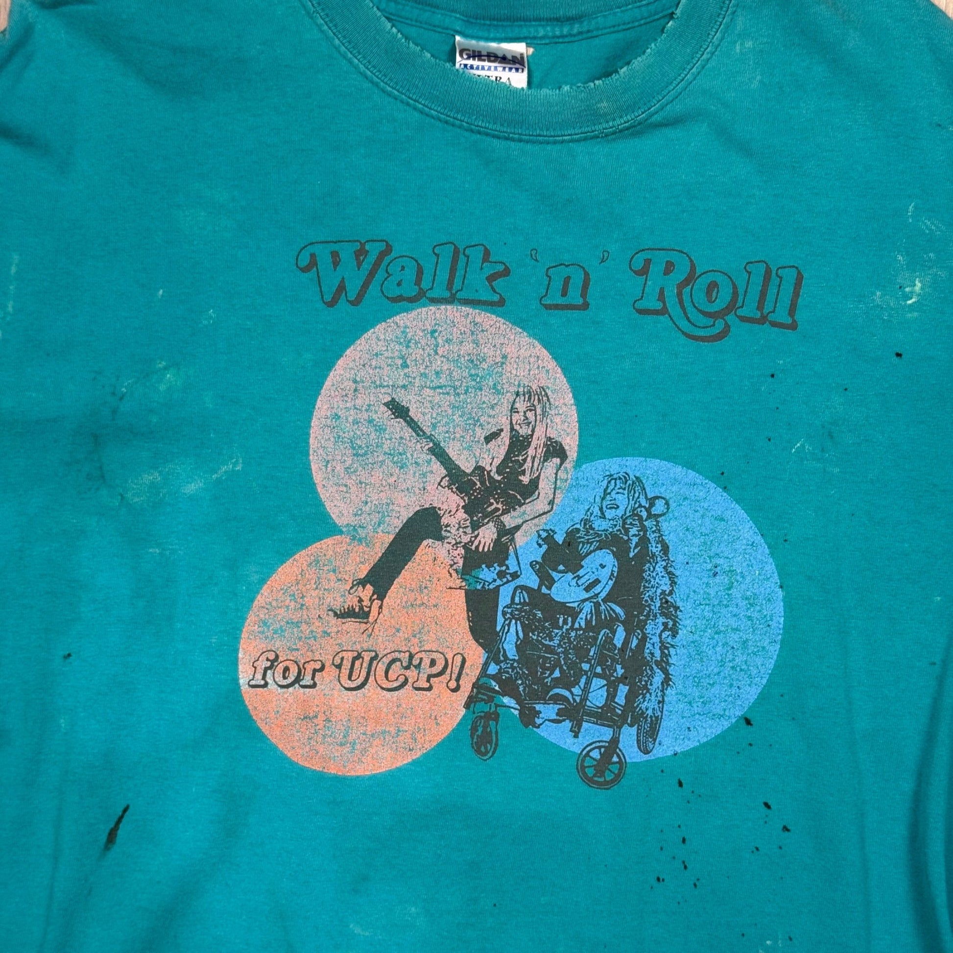 2000s - Thrashed "Walk n Run for UCP" - Turquoise - T-shirt - Large - The Circle Collective