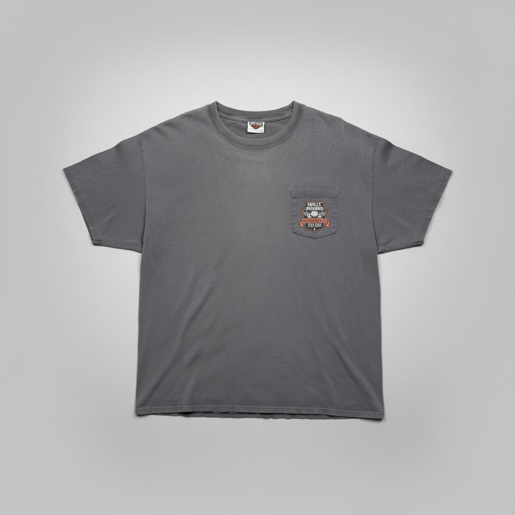 2010 - Harley Davidson - Grey Pocket T-shirt - XL - The Circle Collective