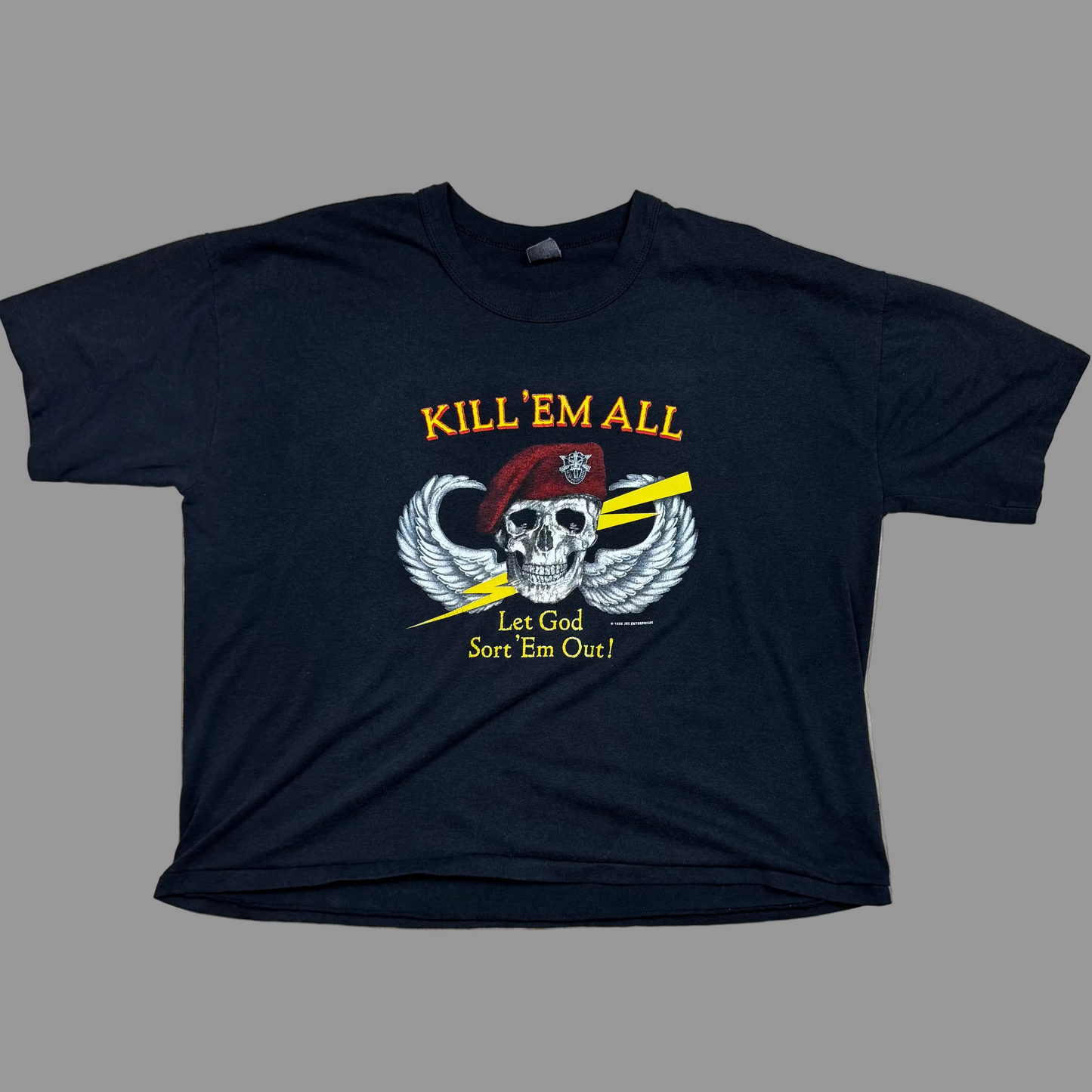 1986 - 'Kill 'Em All Let God Sort 'Em Out!' - Black - T-Shirt - XL