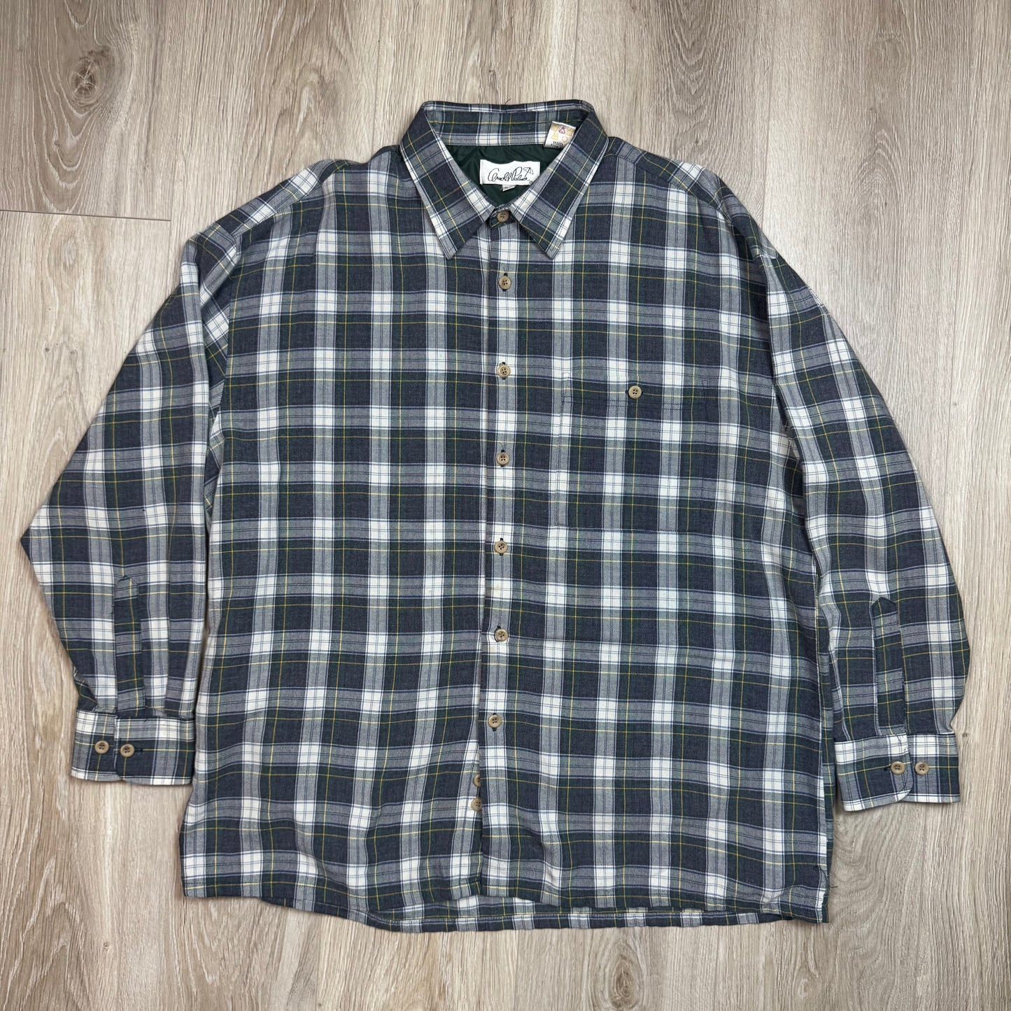 1990s - Arnold Palmer - Green Plaid - Shirt - XL