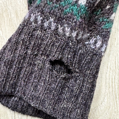 1987 - Glencroft - Grey/Purple - Wool Sweater - Small