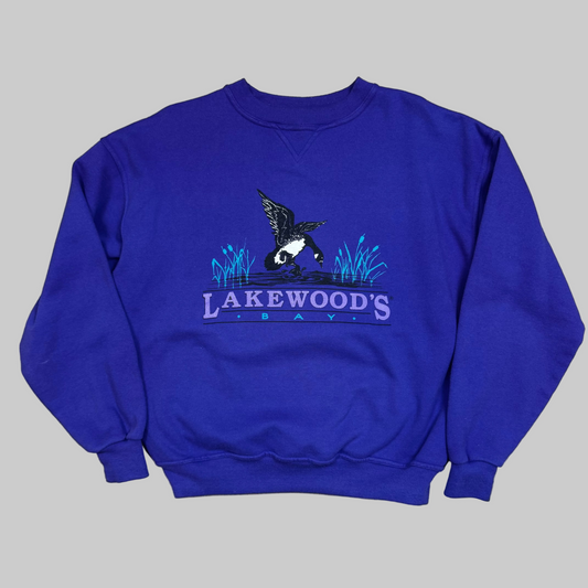 1990s - Lakewood's Bay - Purple - Crewneck - Medium