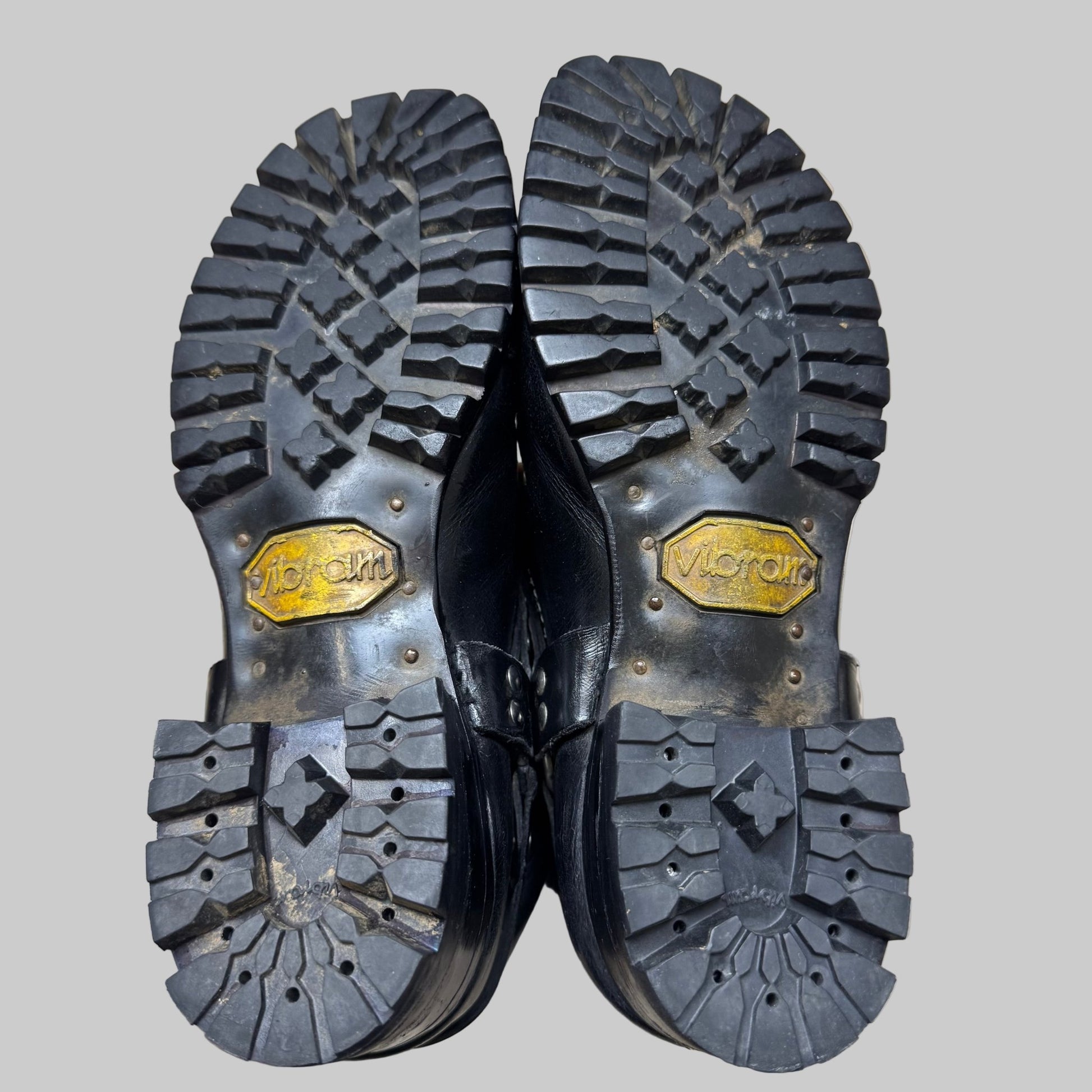 Vintage - Harness Boots - Black Leather - 8.5M/6.5W - The Circle Collective